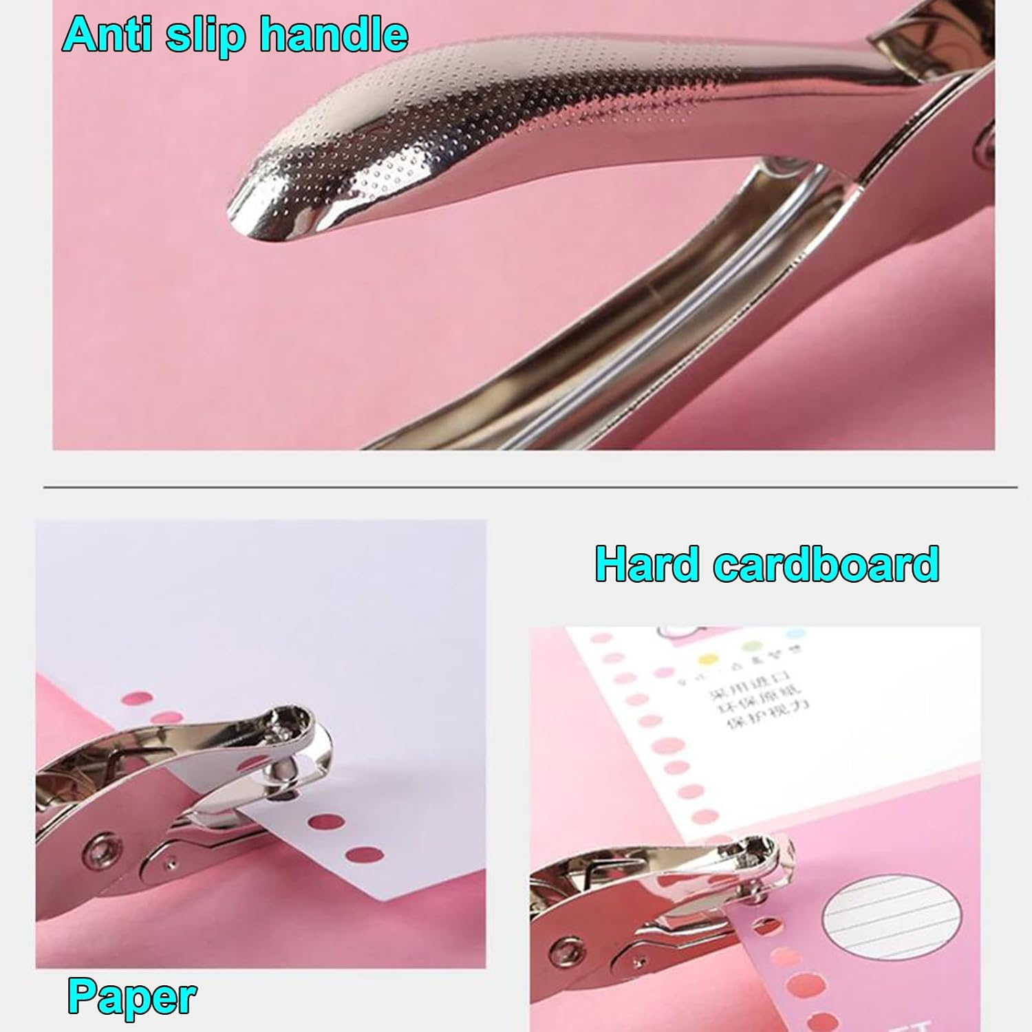 KOZTOL 3Mm Paper Hole Puncher, Single Hole Punch, Mini Hole Puncher for DIY Craft Paper Tags (Silver)