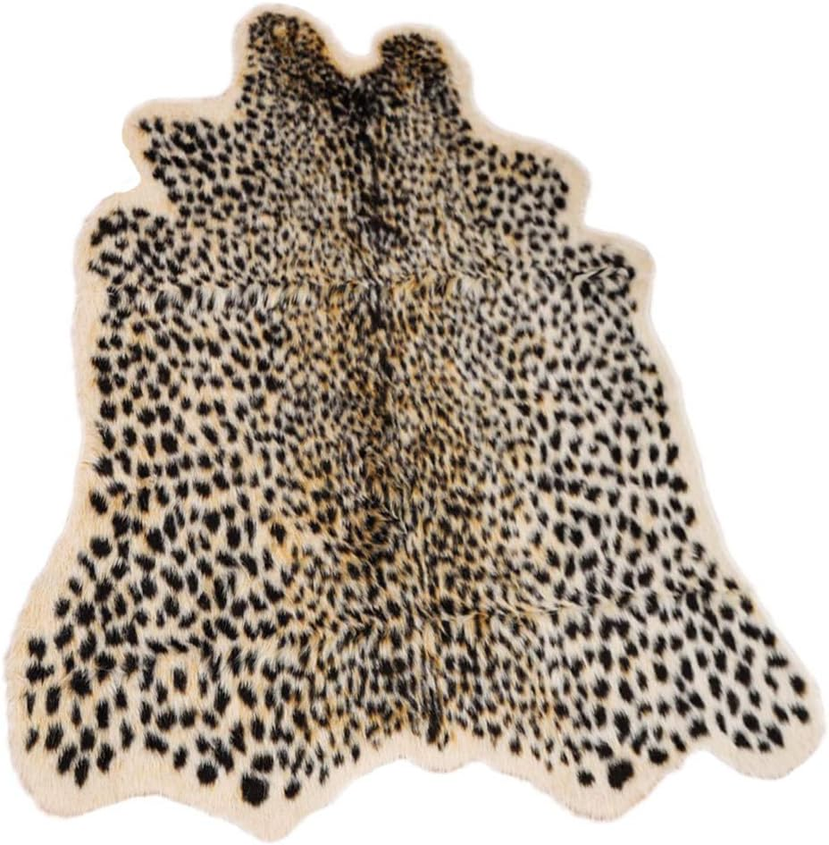 Leopard Print Rug, Faux Cowhide Cheetah Skin Rug Animal Printed Area Rug Carpet for Home Office, Livingroom, Bedroom - Leopard Print - 6.8 X 5.2 Ft image number 6