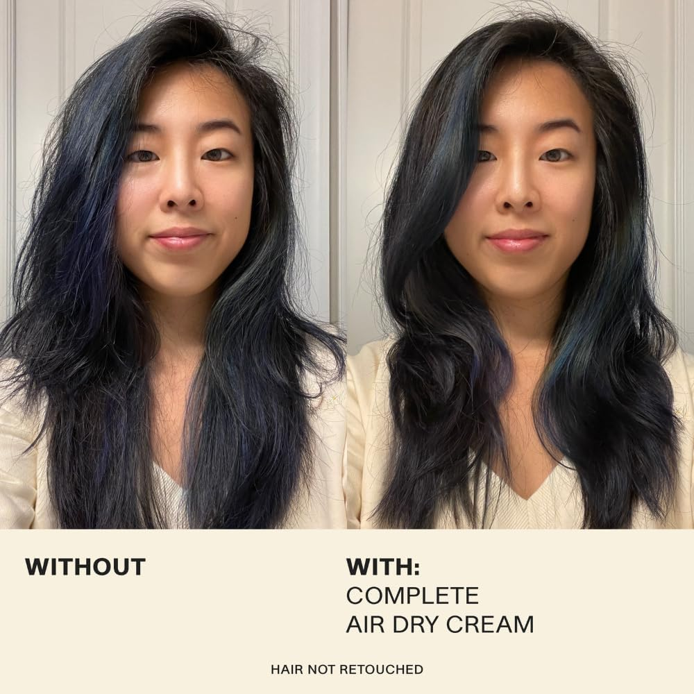 JVN No Heat Complete Air Dry Cream, 2 Fl Oz, Travel Size, Hair Smoothing Cream Enhances Your Natural Texture, Curl Cream and Wavy Hair Products, Silicone Free image number 2