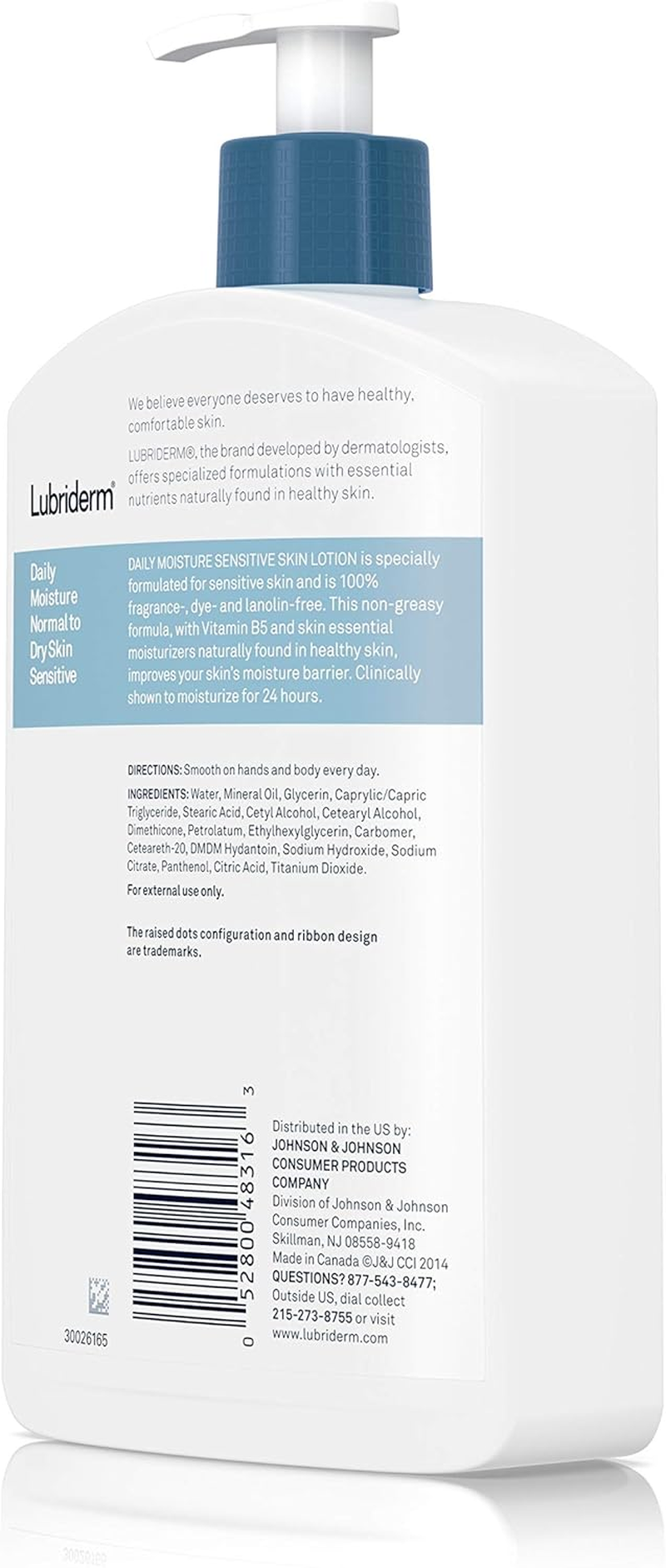 Lubriderm Daily Moisture Lotion Normal to Dry Skin Sensitive Unisex, 16 Ounce image number 4