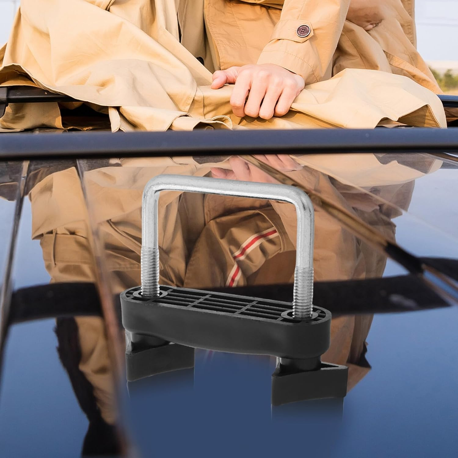 4Pcs Car Roof Rack Crossbar Clips Mounting Brackets for Secure Luggage Carrier Fit Vehicle Roof Rails Easy Installation Automotive Cargo Clamps image number 3