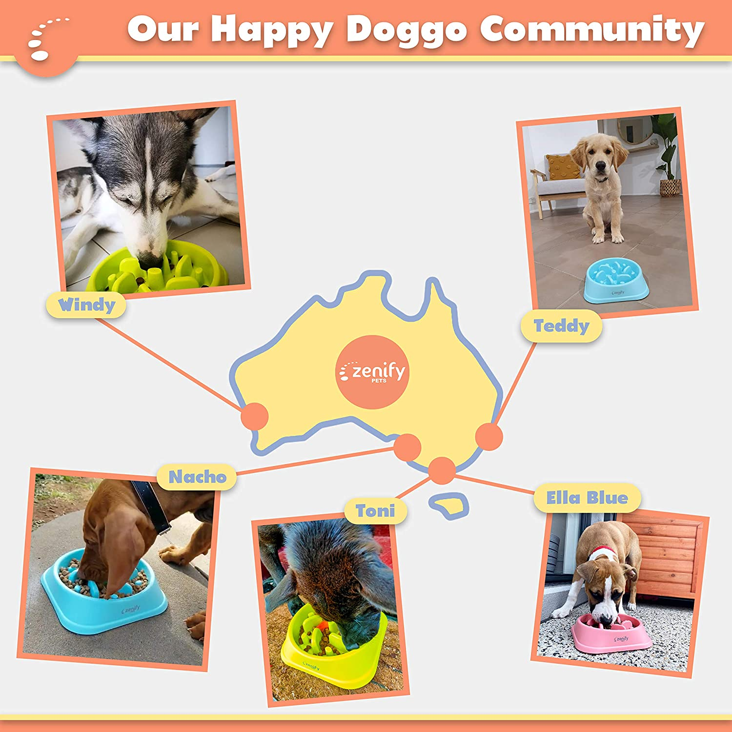 Zenify Dog Bowl Slow Feeder - Large 500Ml Healthy Eating Pet Interactive Feeder with Anti-Skid Non-Slip Base to Reduce Overeating Bloating Vomiting Obesity for Wet Dry Raw Food and Water (Light Green) image number 1