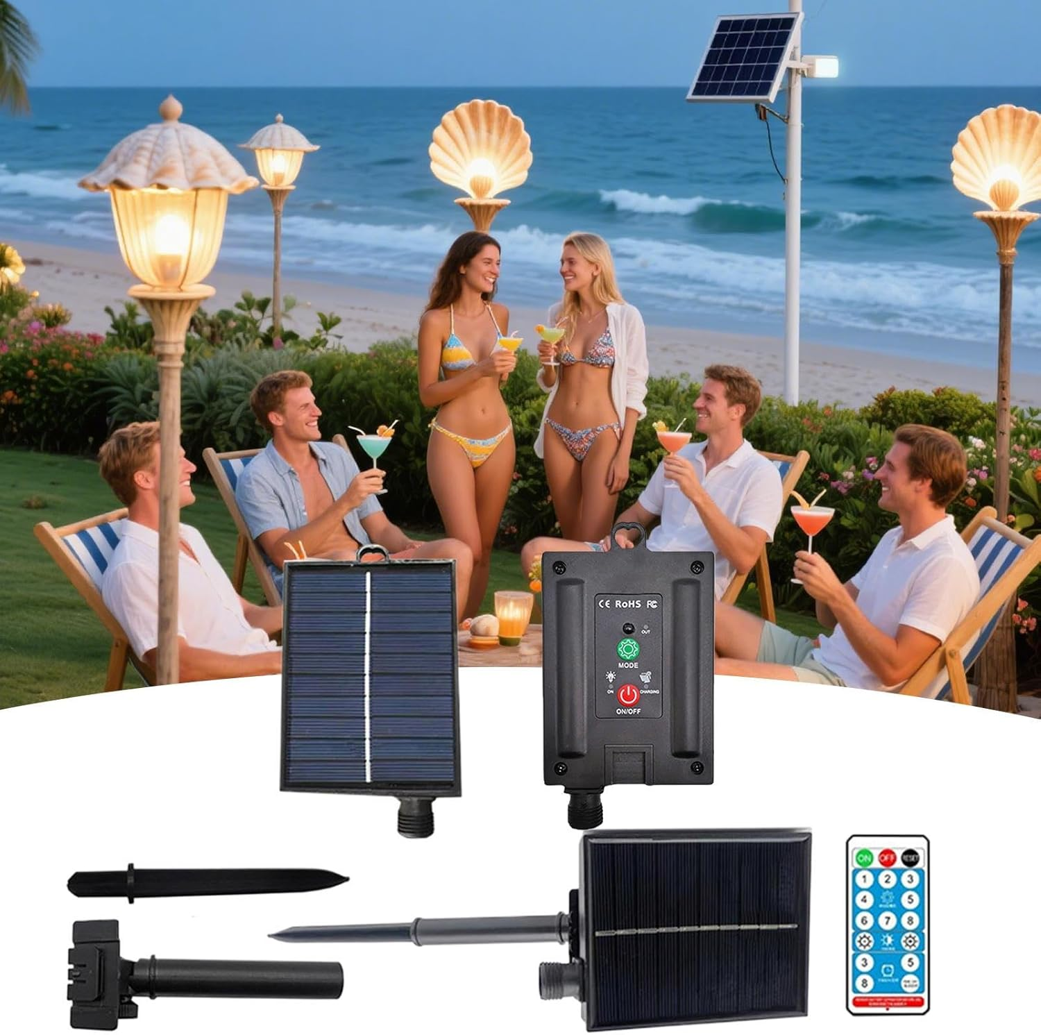 Solar Panel with Plug Outlet | Portable 31V Waterproof Remote USB String Lights Solar Panel, Tools & Home Improvement for Patio Yard Farm Garden Shed Pathway Camping