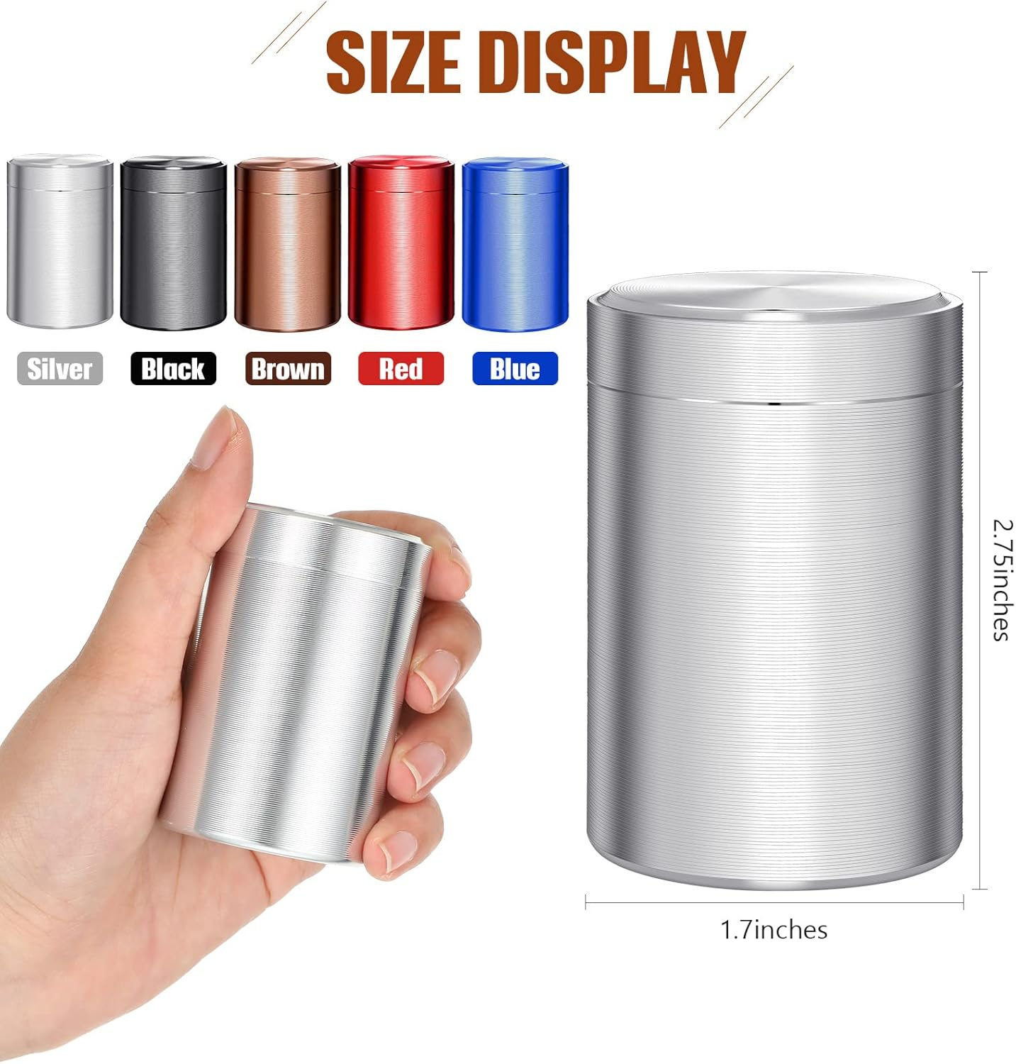 Roshtia 5 Pcs Portable Alloy Containers Multipurpose Waterproof Storage Containers Jar Airtight Containers Metal Tins for Tea Coffee Spices Traveling image number 2