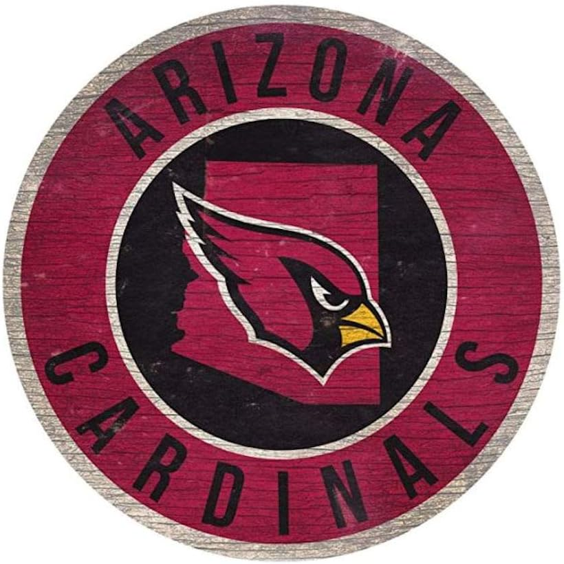 Fan Creations Arizona Cardinals Wood Sign 12 Inch round State Design image number 2
