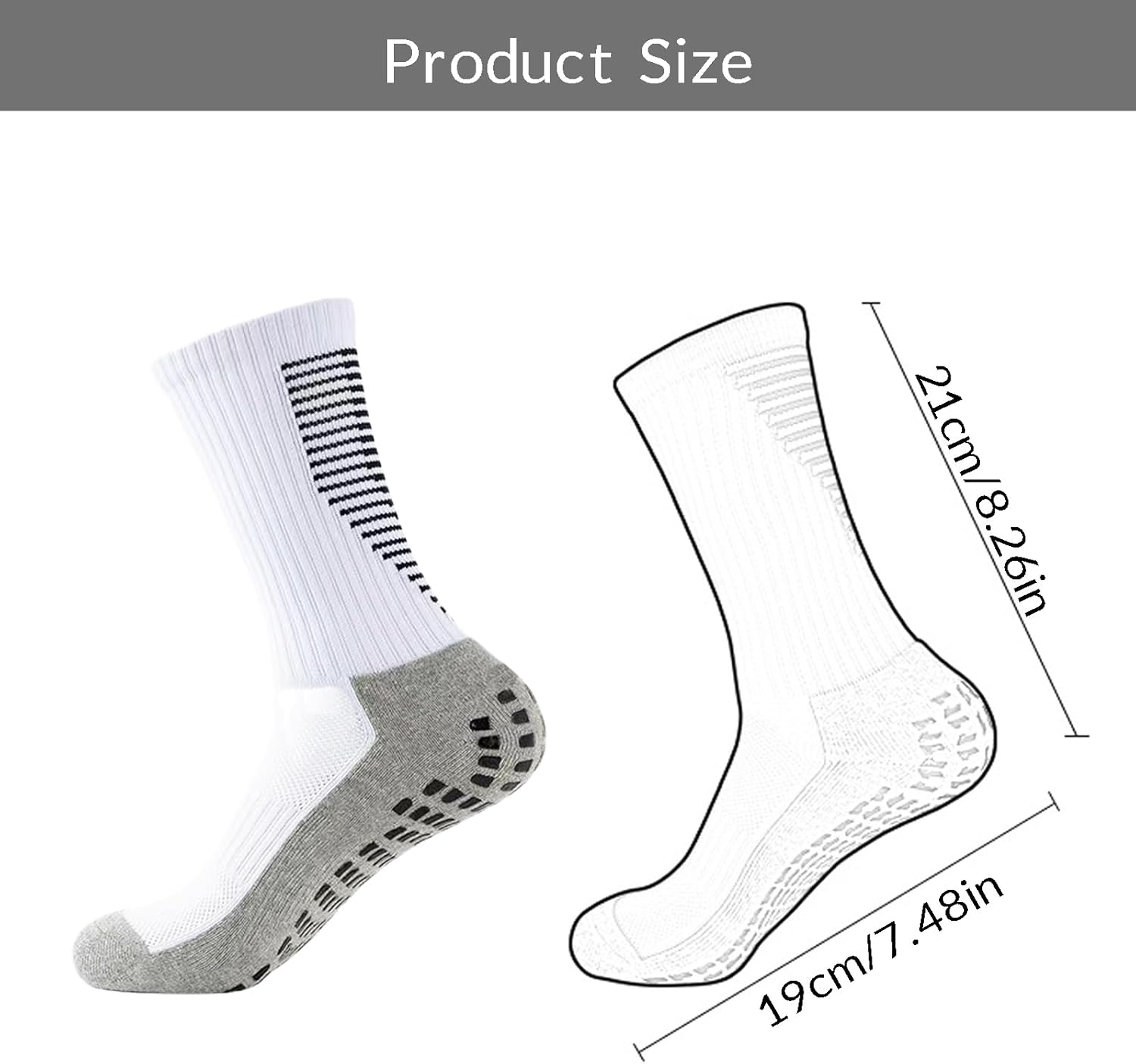 TRADERPLUS 3 Pairs Men'S Soccer Socks anti Slip, Grip Socks Soccer Non Slip Socks Training Athletic Socks