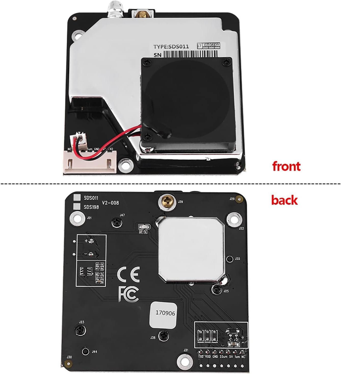 Dust Sensor, PM2.5 PM10 Detector, Particle Sensor, SDS011 Air Concentration Sensor Module, Air Quality Monitoring Device image number 3