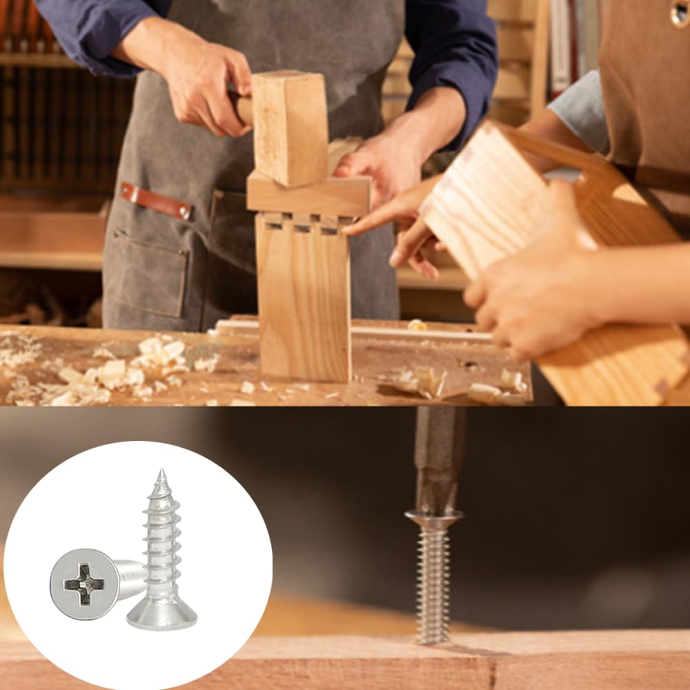 Naisfei 240Pc Stainless Steel Self-Tapping Screws Flat Head Assortment Set,M2X8 M2X10 M2.6X8 M3X12 Self Tapping Screws Stainless Steel Self Tapping Machine Screws Full Threaded Cross Slot Pan image number 1