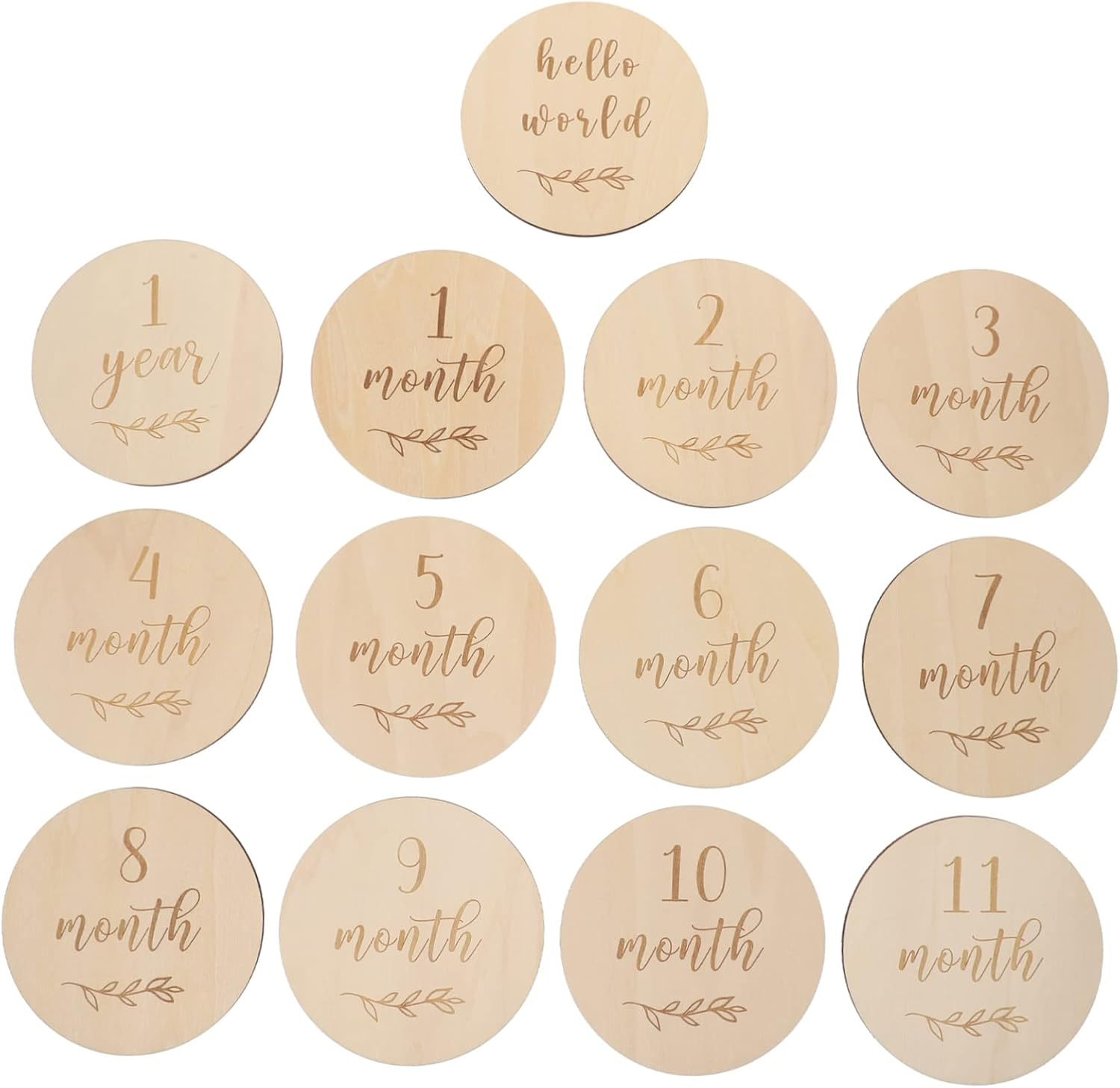 13Pcs Growth Commemorative Cards Wooden Milestone Cards for Boy Girl Newborn Prop image number 4