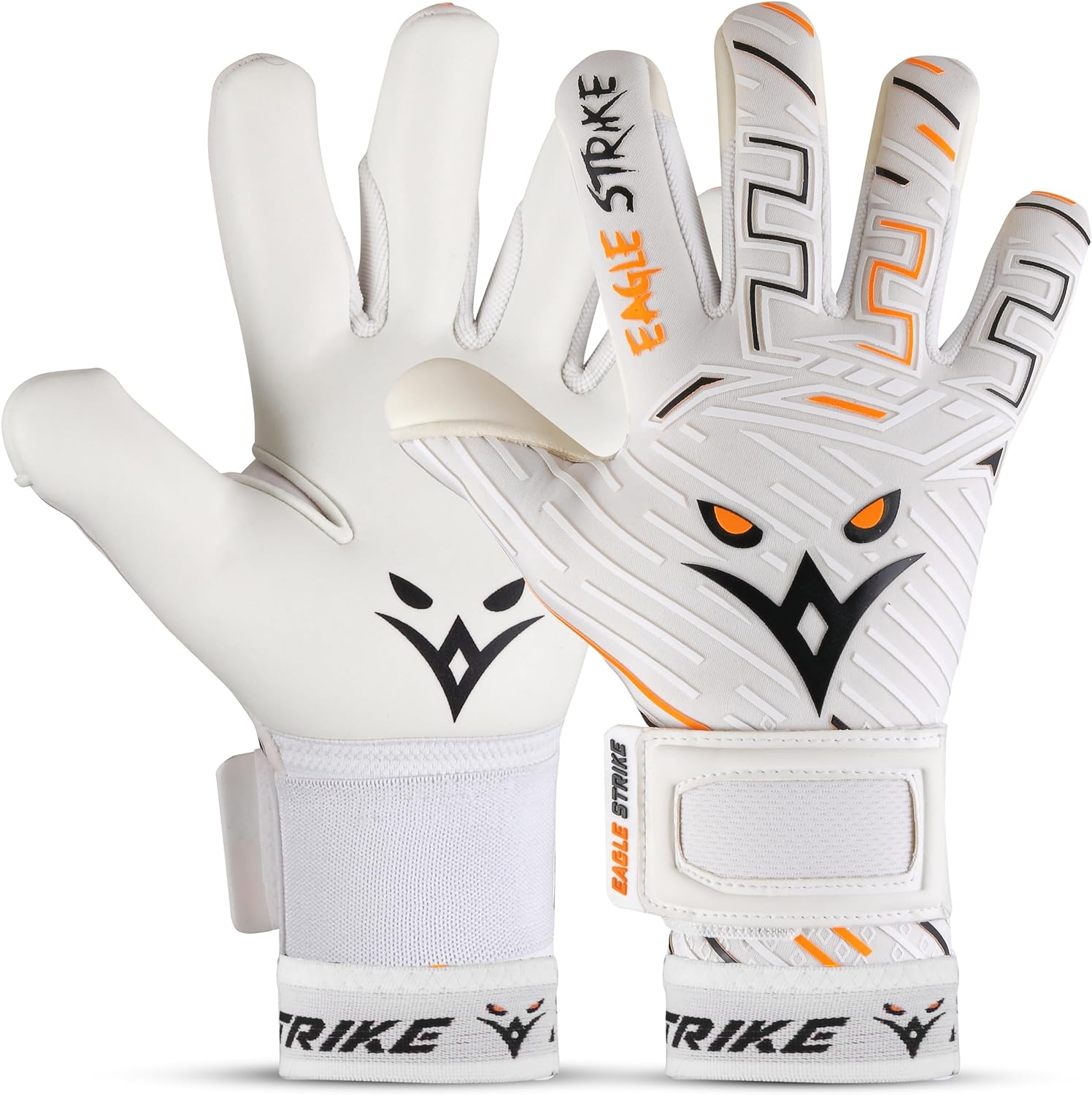 EAGLE STRIKE Goalkeeper Goalie Gloves| Soccer Gloves with Wrist Support | Football Goal Keeper Gloves for Adults, Youth, and Junior for Professional Football Training