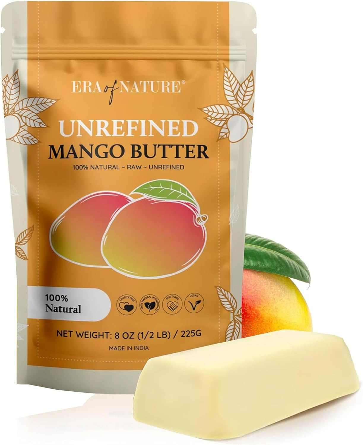 Raw, Unrefined Mango Butter, Amazing Moisturiser, Use Alone or in DIY Body Butters, Soaps, Lotions and Lip Balm - 100 Percent Pure and Fresh - 0.2Kg (240Ml) image number 3
