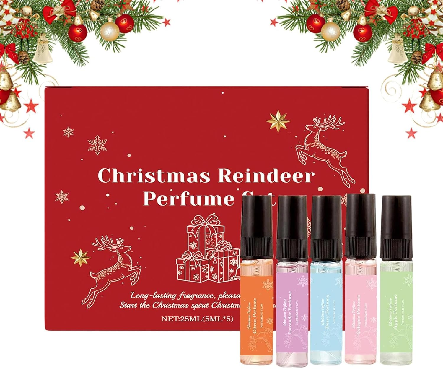 Sample, Festive Deer, Atomized Liquid Formulation, Skin Hair Moisture, Five Unit Glass Container, Everyday Bathroom Shower Routine, Warm Sun Side image number 4