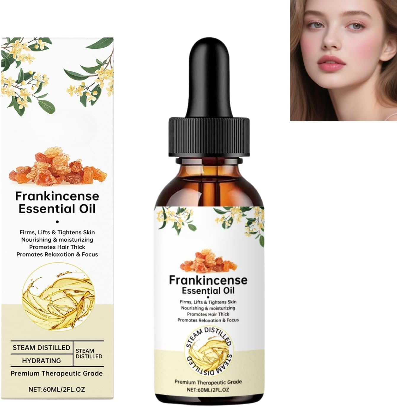 Frankincense Essential Oil from Resin Extract, Face & Body Moisturizer for Hydrating & Nourishing, anti Aging Wrinkle Care, Hair Care, Essential Oils Aromatherapy & Massage (1Pcs)