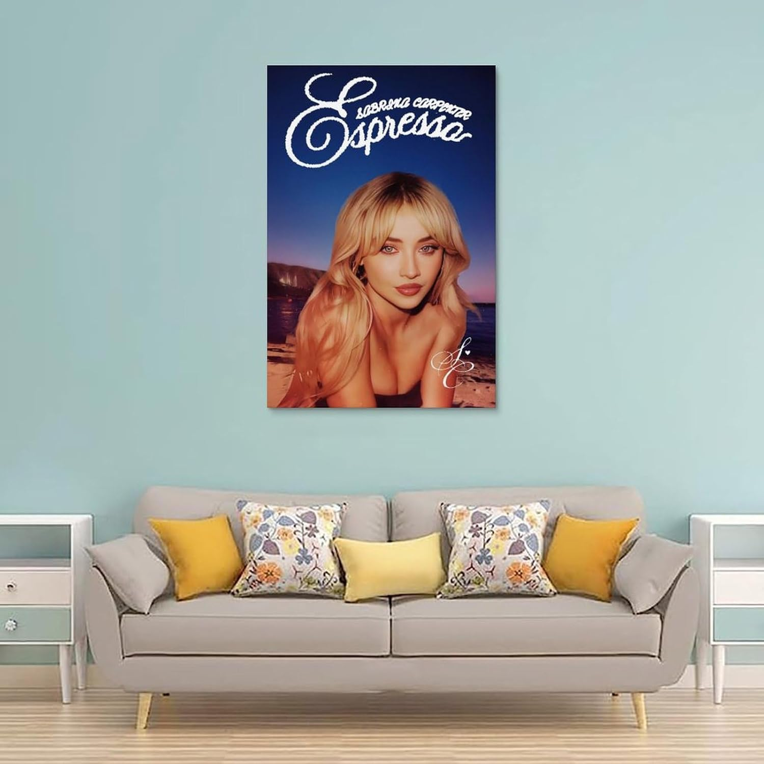 Sabrina Carpenter Poster Canvas Painting Wall Art Picture Home Decor Print for Bedroom Living Room Dorm Study Bar Office 16X24Inch(40X60Cm) Unframe-Style