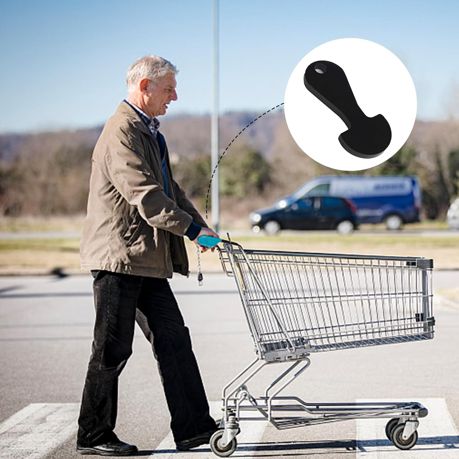 10 Pcs Black Portable Shopping Trolley Tokens Master Key，Key Unlocker for Grocery Shopping Carts image number 4