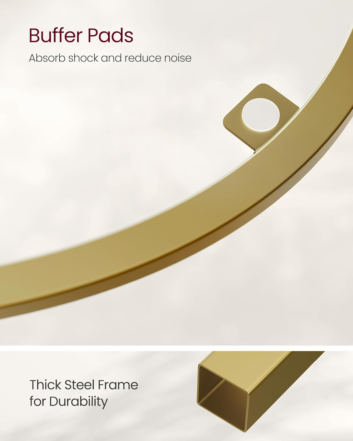 VASAGLE 5 Tier Corner Ladder Bookshelf Tempered Glass Modern Style Golden Color - Classic Black image number 3