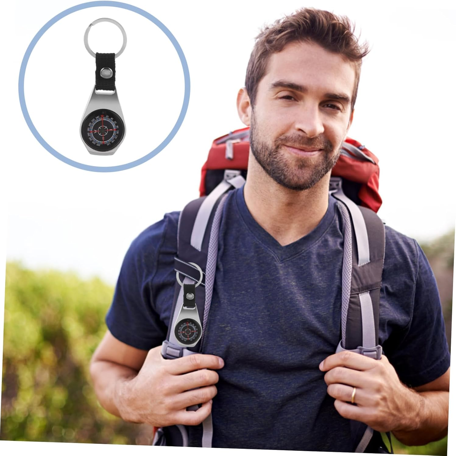 Carabiner Compass Pocket Compass Keychain Compass for Men Mini Compass Outdoor Keychain Compass Camping Accessory Compass Hiking Small Compass Zinc Alloy