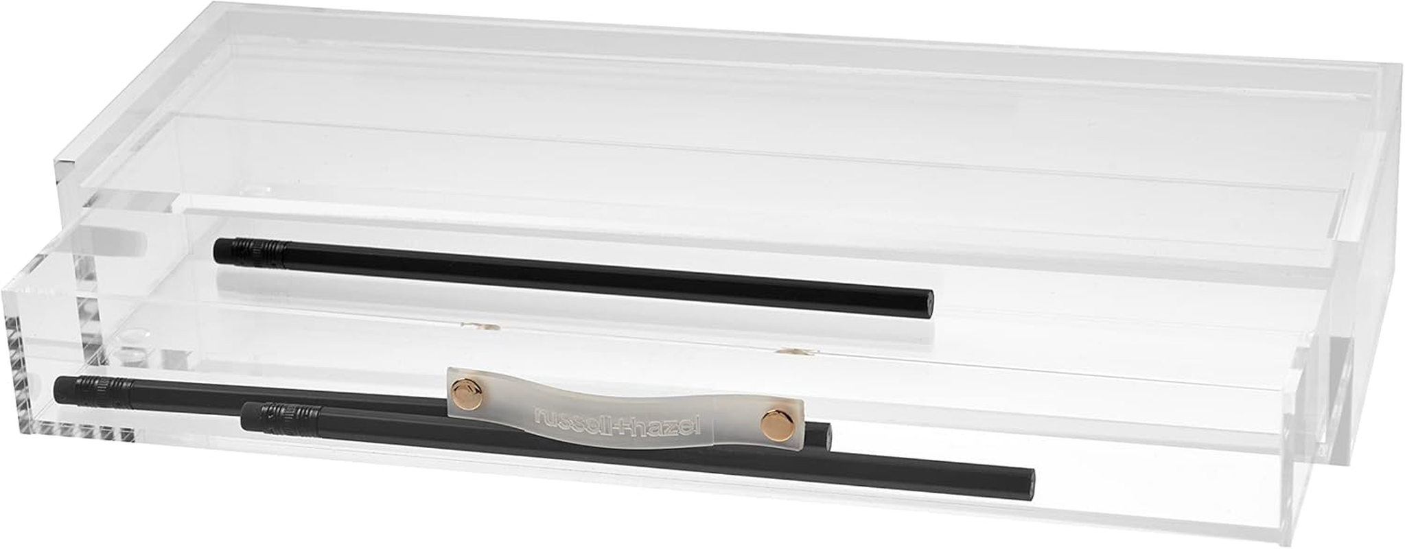 Russell+Hazel Acrylic Drawer Organizer, Office Supplies, Clear, with Handle, 4.5&rdquo; X 12&rdquo; X 2.25&rdquo; image number 4
