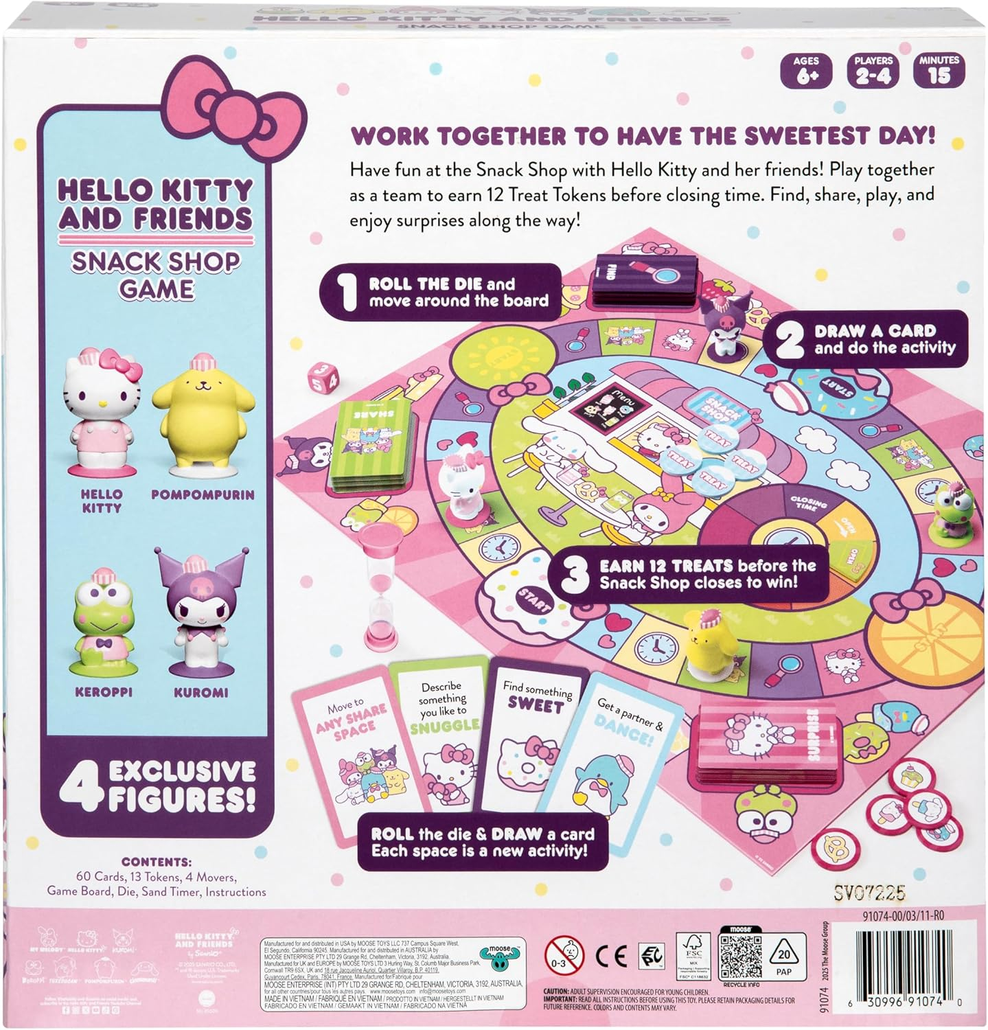 Hello Kitty and Friends Snack Shop Game, Fun Activity Game, Earn 12 Treats before the Snack Shop Closes to Win, Includes 4 Exclusive Hello Kitty Figures, Ages 6+ and 2-4 Players image number 3