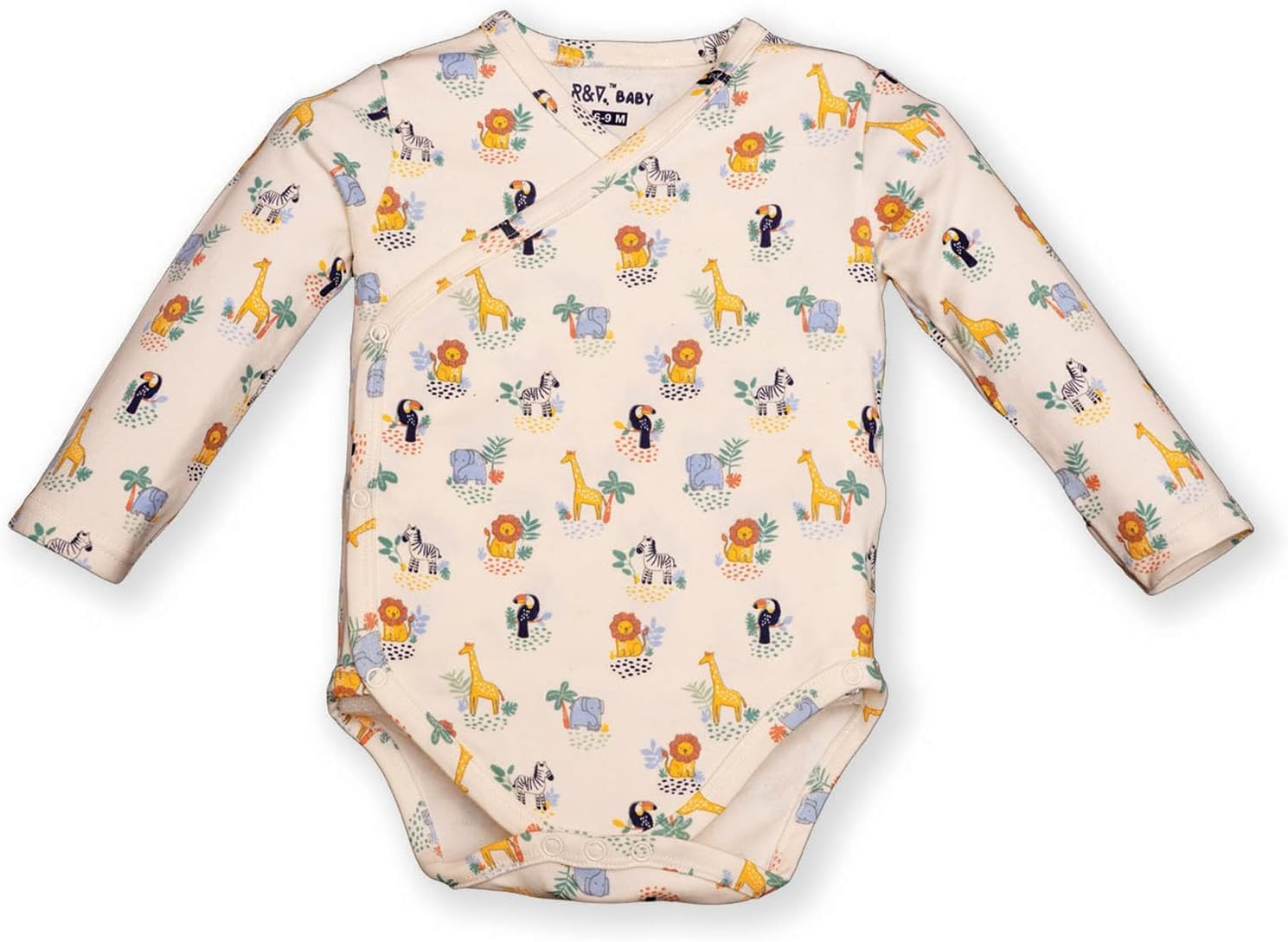 Baby 100% Cotton Long Sleeve Bodysuits, Pack of 5 image number 6
