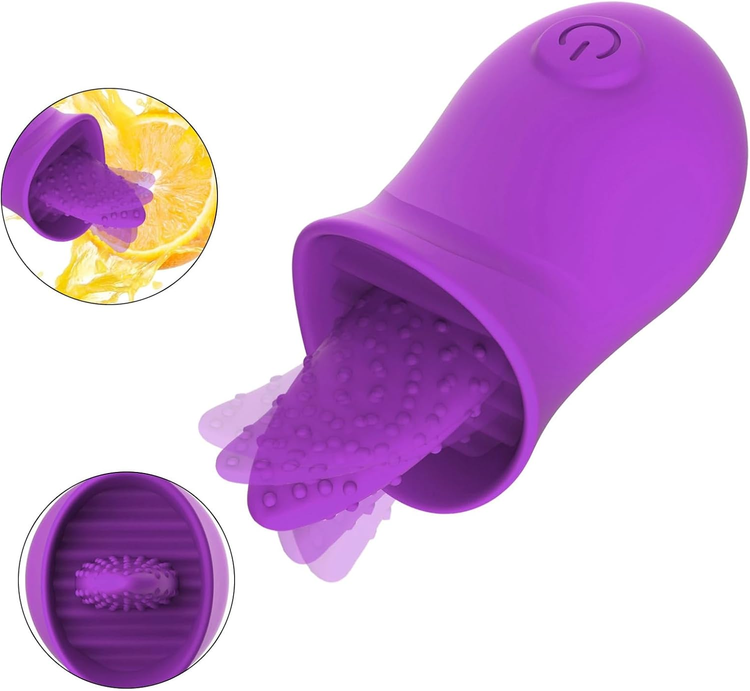 Licking Vibrator - Crazy Tongue Vibrator with 10 Tongue Licking Modes G-Spot Vibrator Clit Nipples Penis Anal Stimulator Licking Device for Male and Female Adult Sex Toy (Purple) image number 3