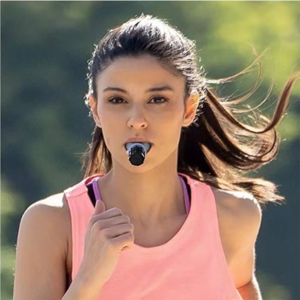 2 Pcs Portable Breathe Trainer, Muscle Trainer with Variable Settings Lung Exercise Device, Easy to Clean with Resistance Adjustable, Breathing Regulator Trainer for Athletes, Singers, Fitness image number 3