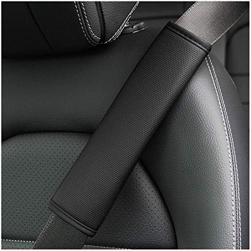 2PCS Car Seat Belt Cover, Soft Shoulder Strap Covers Harness Pads, Safety Leather Seatbelt Comfort Driving Cushion Protect Your Neck and Shoulder Universal for Car (Black, 6.5 * 23CM) image number 3
