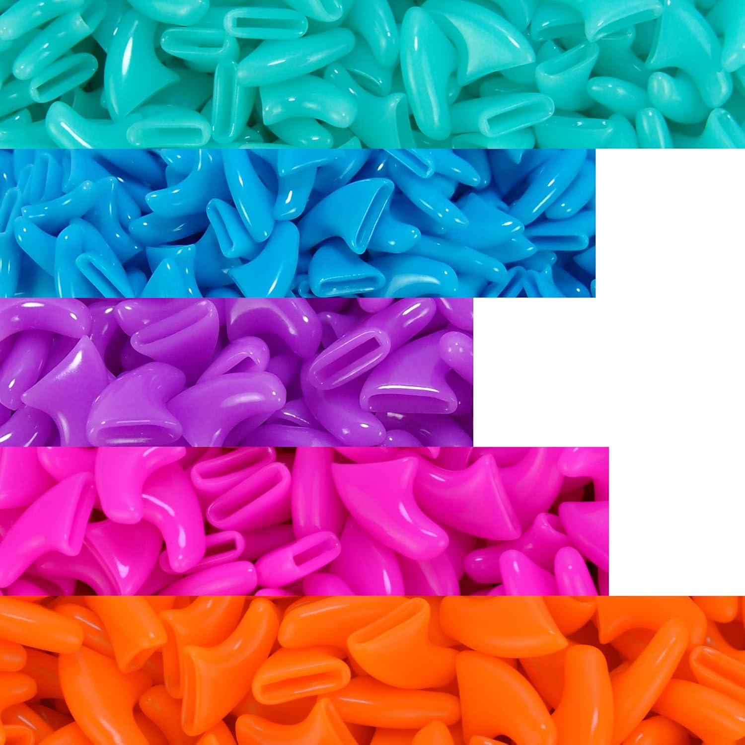 100 Pcs Soft Cat Claw Caps for Cats Nail Claws 5X Colors + 5X Adhesive Glue + 5X Applicator, Pet Tips Cover Paws Soft Covers (S, Turquoise, Sky Blue, Purple, Rose, Orange Peel) image number 4