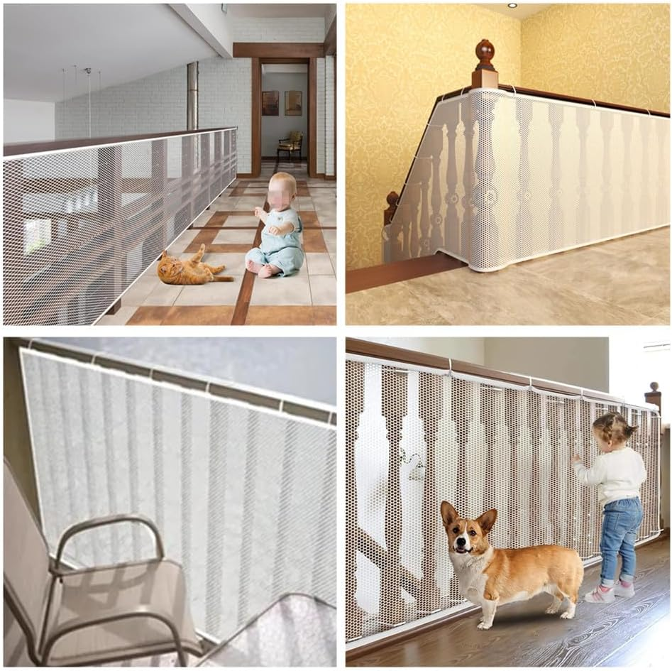 Banister Guard for Baby Stair Railing Safety Mesh Baby Gate for Stairs,Safety Net,Stair Protective Net Children,Railing Safety Net,Childproof Banister Guard,Essential for Kids and Pet Protection image number 1