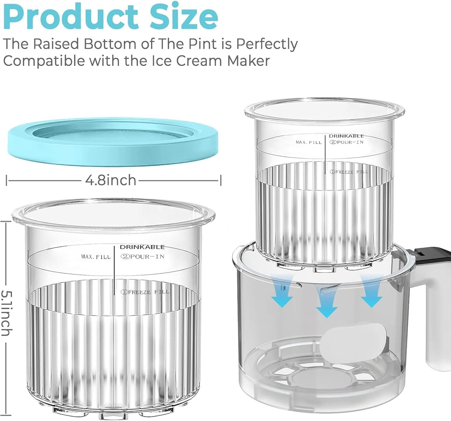 Ninja Creami Deluxe 11-In-1 XL Family Size Pints and Lids - 4 Pack, 24 Oz - Compatible with NC501, NC500 Series - Dishwasher Safe,Leak Proof