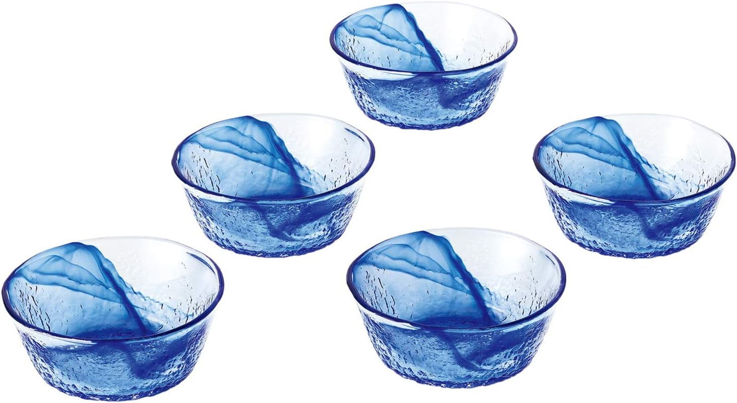 Toyo Sasaki Glass P-43315-F/B-JAN Buckwheat Boaguchi Blue, Approx. Diameter 3.6 X 2.6 Inches (9.2 X 6.5 Cm), Rush Blue, Tsuyu Pot, Made in Japan, Dishwasher Safe image number 6