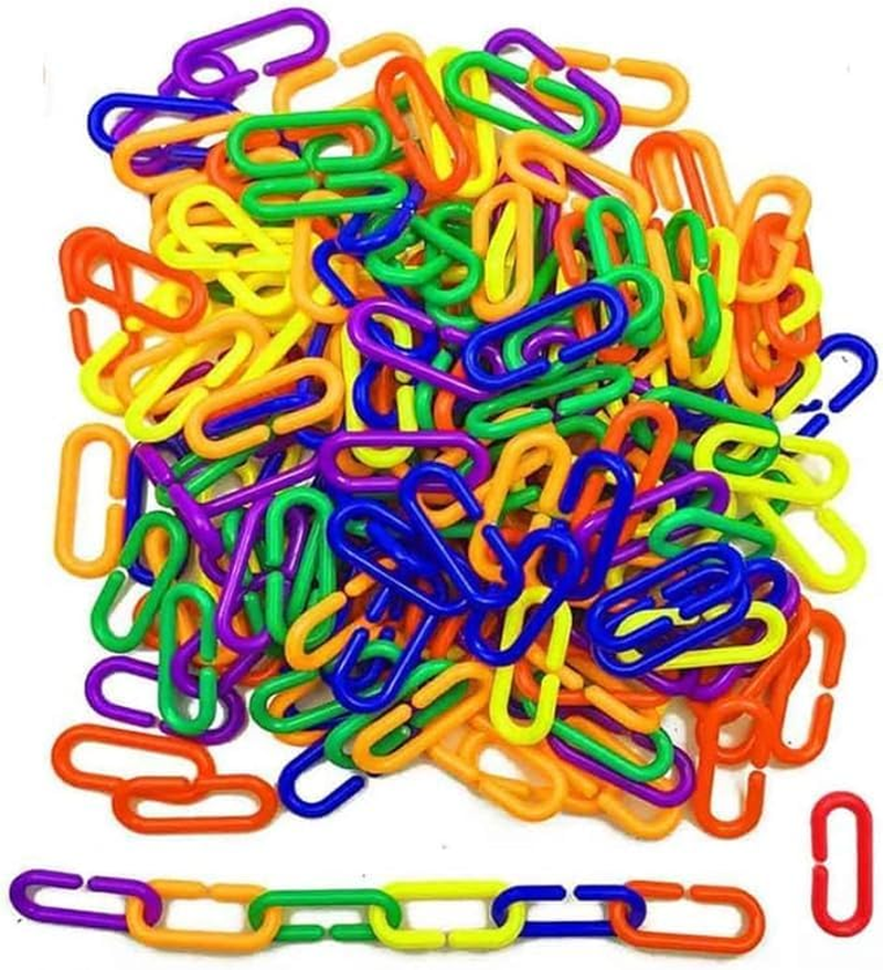 Plastic C-Clip Hooks Chain Links, 200Pcs Plastic C-Clips Hooks Chain,Rainbow C-Clips Chains Hooks Plastic Chain Links C-Links,Plastic C-Clips Hook Chain Links C-Links,Plastic Hooks Chain Links image number 5