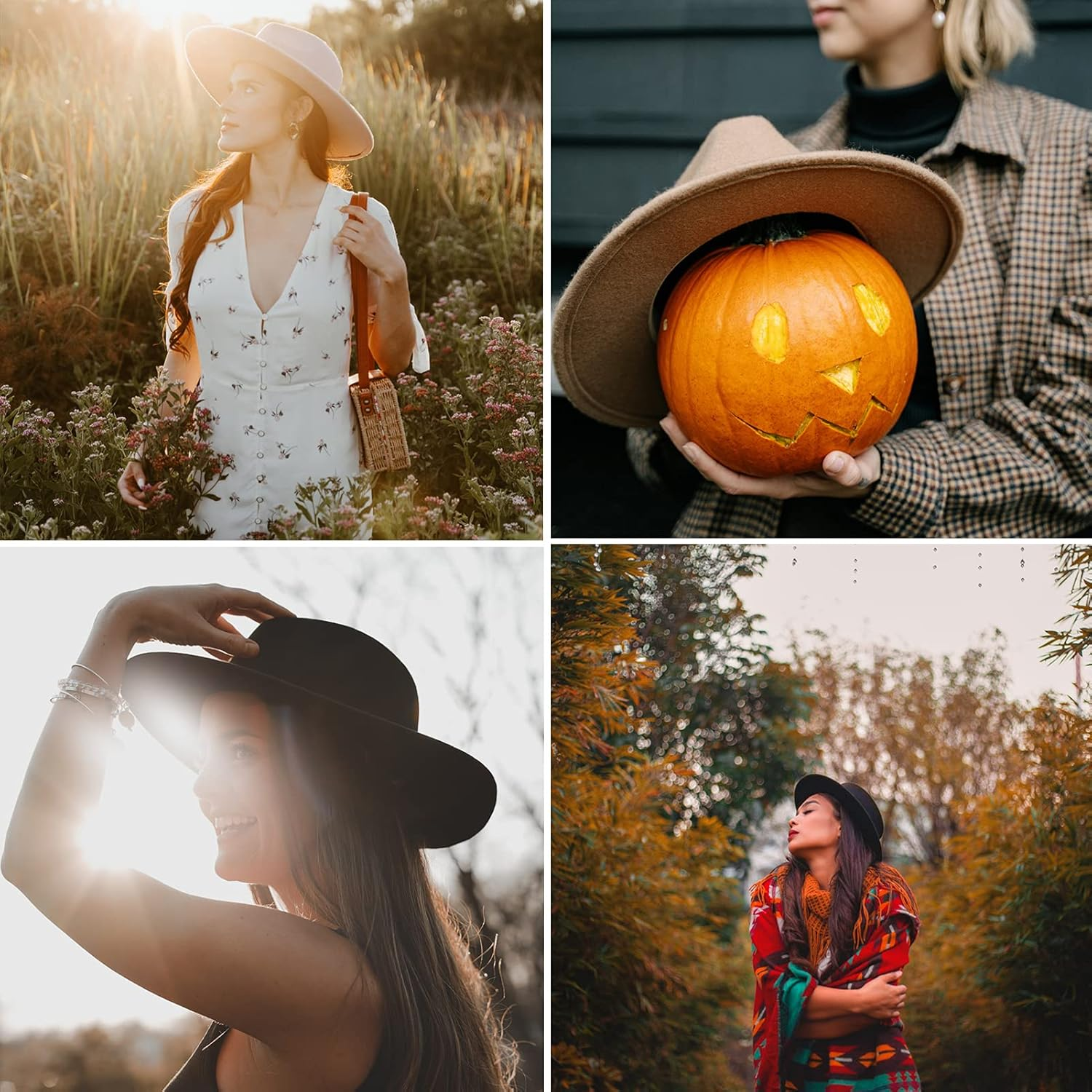 Gossifan Fedora Hats for Men Wide Brim Panama Hat with Classic Belt image number 1