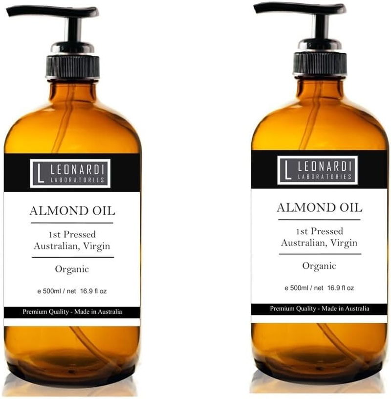 ALMOND OIL SWEET PURE VIRGIN COLD PRESSED ORGANIC 2 X 500 Ml