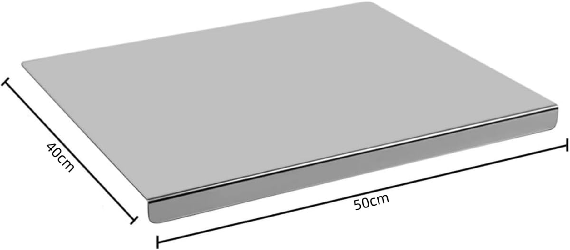 Stainless Steel Chopping Board with Lip for Kitchen, Lipped Stainless Steel Cutting Board, Large-Sized Cutting Board for Meat, Fruits, Vegetables, Bread, 40&times;50 Cm image number 5