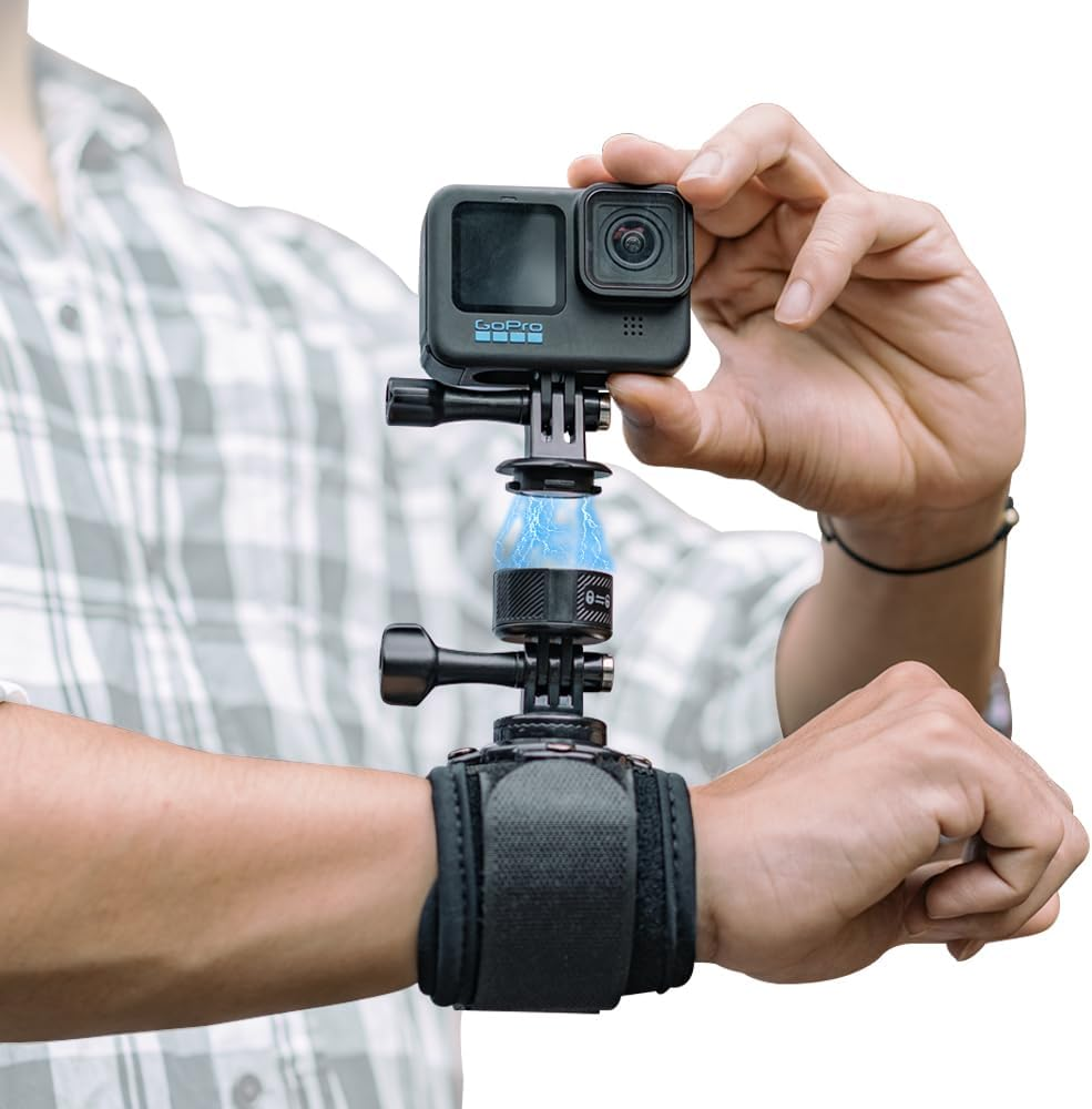 SUREWO Wrist Strap Mount Compatible with Gopro Hero 12/11/10/9/8/7//6/5 Black,Dji Osmo Action 4/3,Insta 360 ONE R,Akaso/Campark and More
