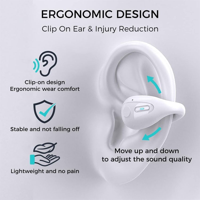 PRENDELUZ White Bone Conduction Open Ear Bluetooth Headphones image number 3