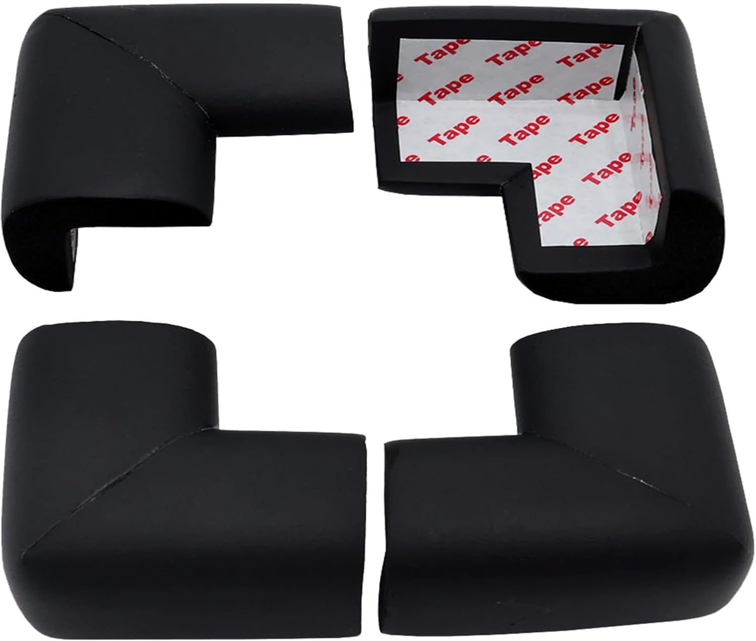 4 Pack Soft Foam Baby Proofing Corner Guards & Edge Protectors, Pre-Taped Table Corner Protector, Children Safety Furniture Desk Bumper, Cushion for Sharp Corners, L Type,Brown