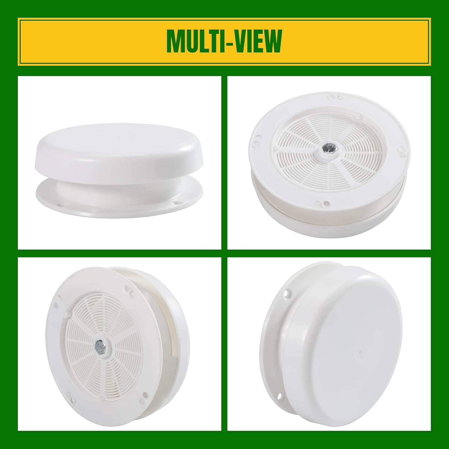 1 Pcs RV Roof Mushroom Vent Plumbing Vents with 1 Pcs Water Cover Guard Cap for Trailers Motor Homes Campers, White image number 2