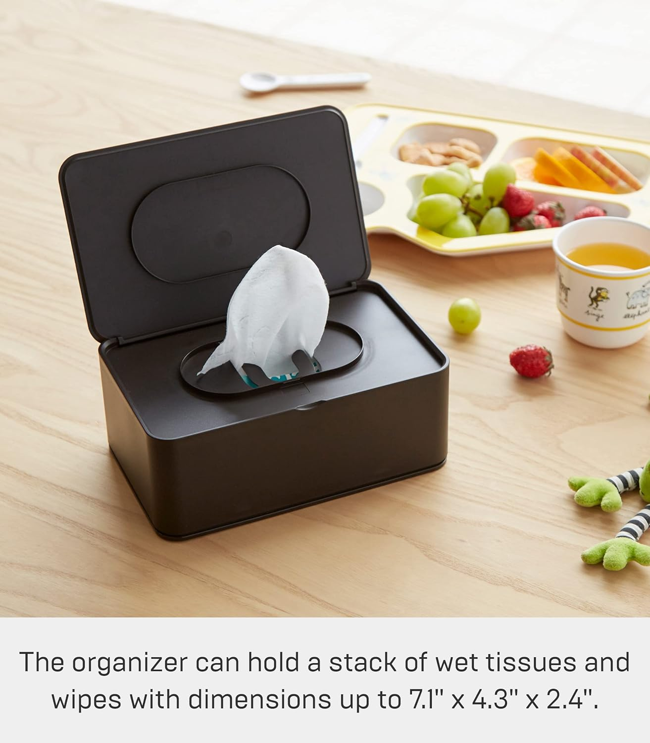 YAMAZAKI Home 3256 Home Wet Tissue Case-Wipe Dispenser Storage Box Container, One Size, Brown - Brown image number 2