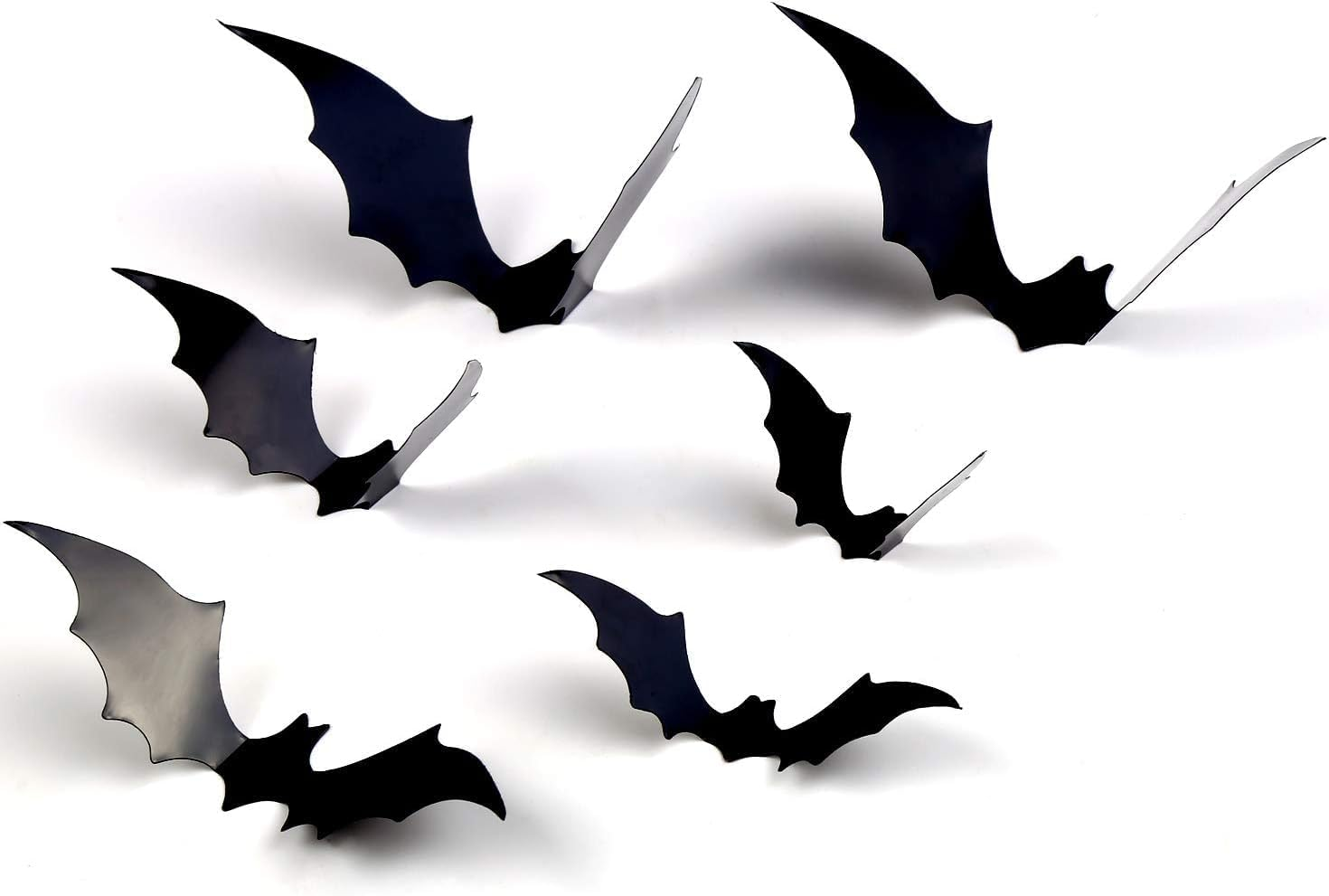 Bats Wall Decor Hallween Decorations Bats Wall Decor 120PCS Realistic PVC 3D Black Scary Bat Sticker for Creepy Home Decor Halloween Party Decorations DIY Wall Decal image number 5