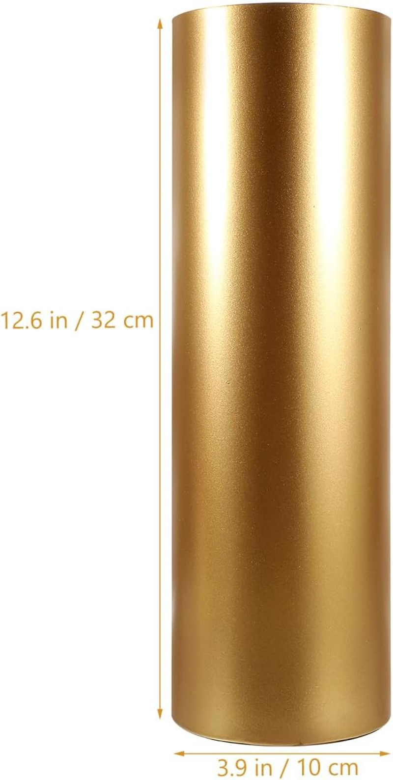 Holibanna Gold Cylindrical Vase - Tall Iron Flower Holder for Rustic Home Decor Perfect for Floral Arrangements and Centerpieces image number 2