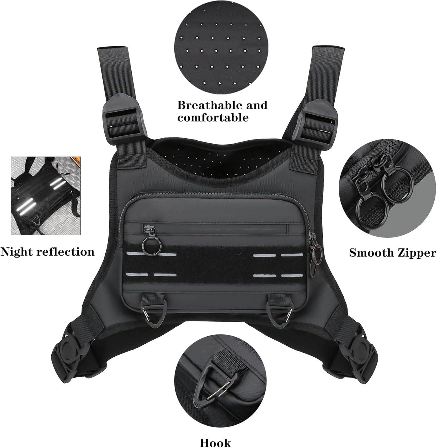 Running Chest Bag, Outdoor Sports Backpack, Cycling Vest, Tactical Chest Bag, Marathon Running Vest, Fitness Bag