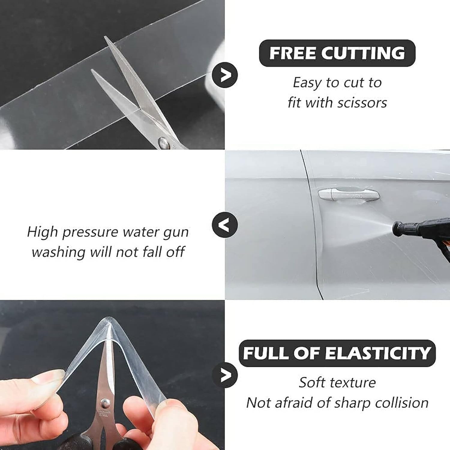 Car Door Sill Protector Edge Sticker Carbon Fiber Rubber DIY Bumper Guard Strip