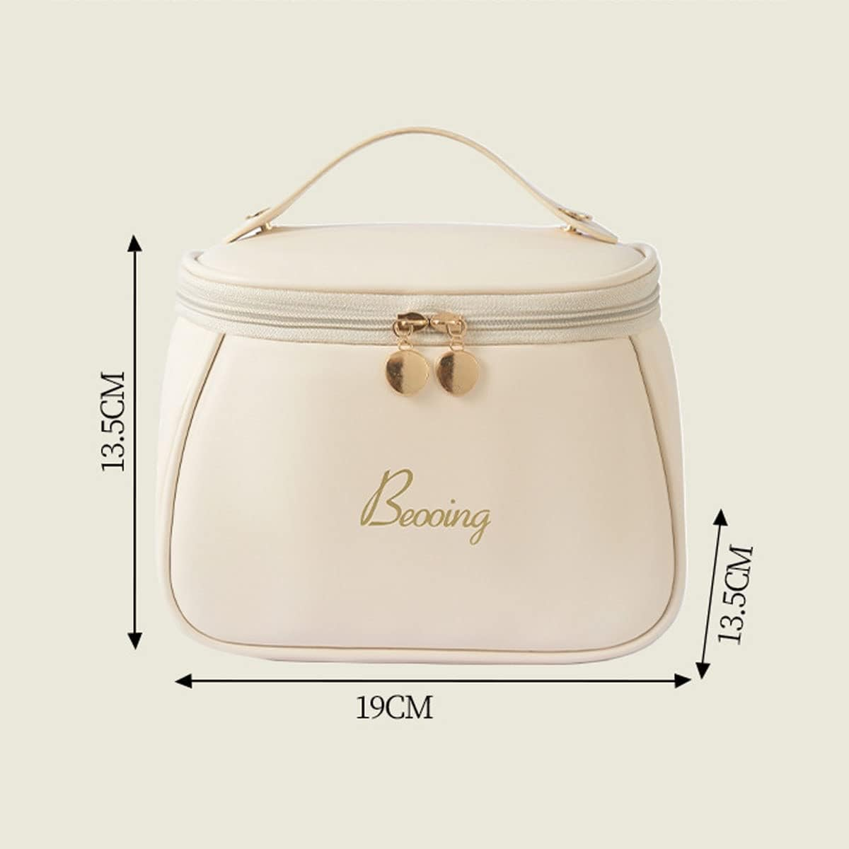 Cube Style PU Modern Simple and Large Capacity Cosmetic Bag for Easy Carrying of Travel Ladies' Makeup Bag (Pink) - Brown image number 6