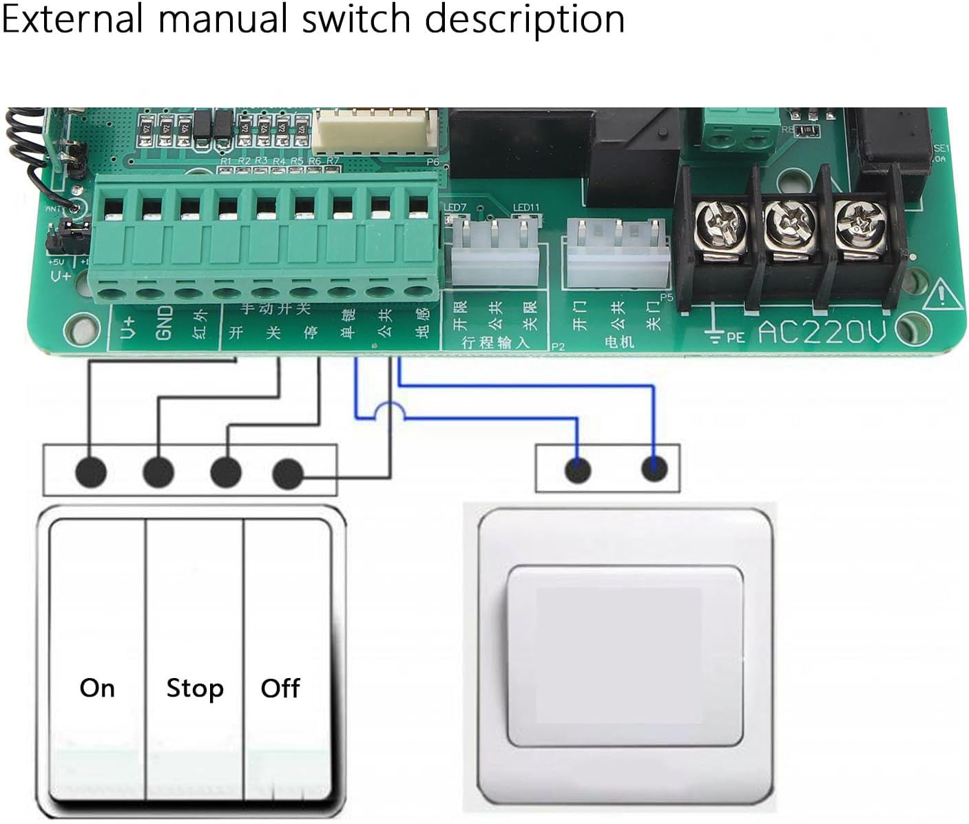 Control Board for AC Sliding Gate Opener, Universal Main Electronic Control Board with LED Indicator, Sliding Gate Motor Replacement Accessories image number 2