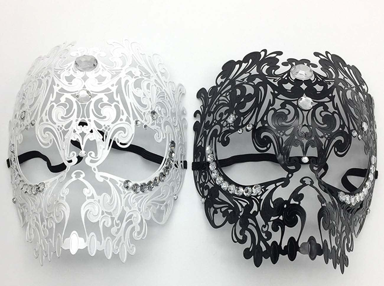Sheliky Masquerade Mask Mardi Gras Costume Mask Christmas Cosplay Metal Party Mask - Black image number 3