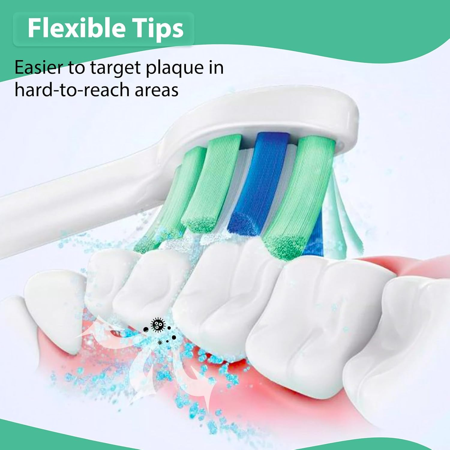 12Pack Electric Toothbrush Heads Compatible with Philips Sonicare Replacement Toothbrush Heads Professional Toothbrush Heads for Philips Hx3/Hx6/Hx9 image number 4