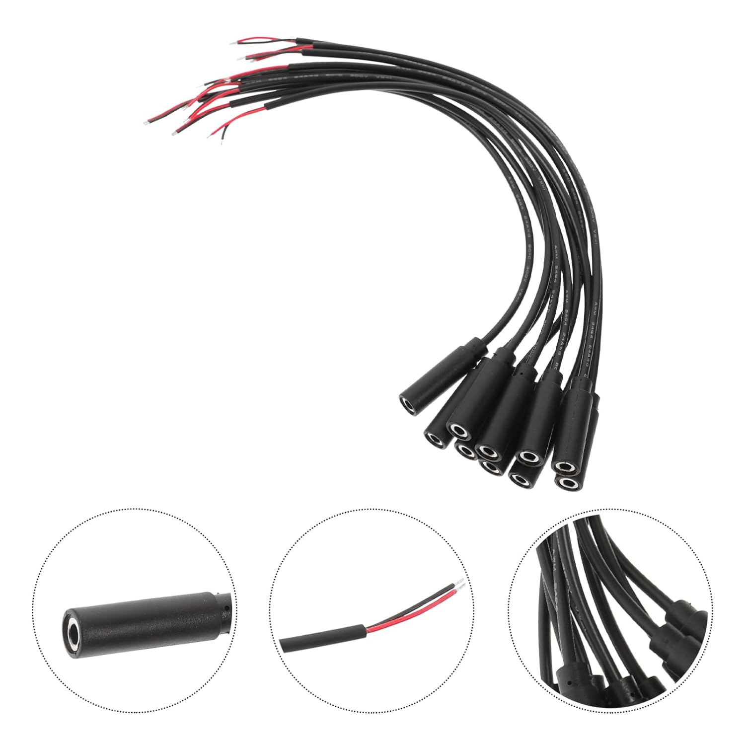 Balacoo 10 Pack 3.5Mm Female Plug to Bare Wire Audio Cable, Mono 3.5Mm Jack Connector, Ideal for Headphones, Speakers, Microphones, Black image number 5