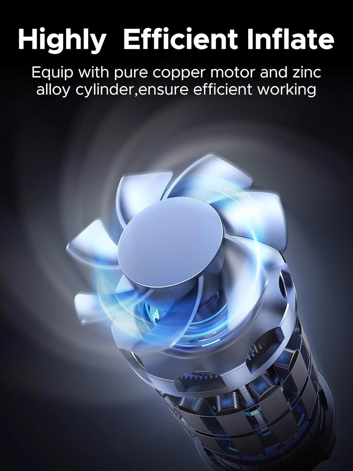 UGREEN Car Tyre Inflator Portable Air Compressor, [150 PSI] [4X Faster] DC 12V 120W Air Pump with Digital Tyre Pressure Gauge and LED Light, Mode Fast Inflation for Cars, Bikes, Motorbikes, Balls image number 6